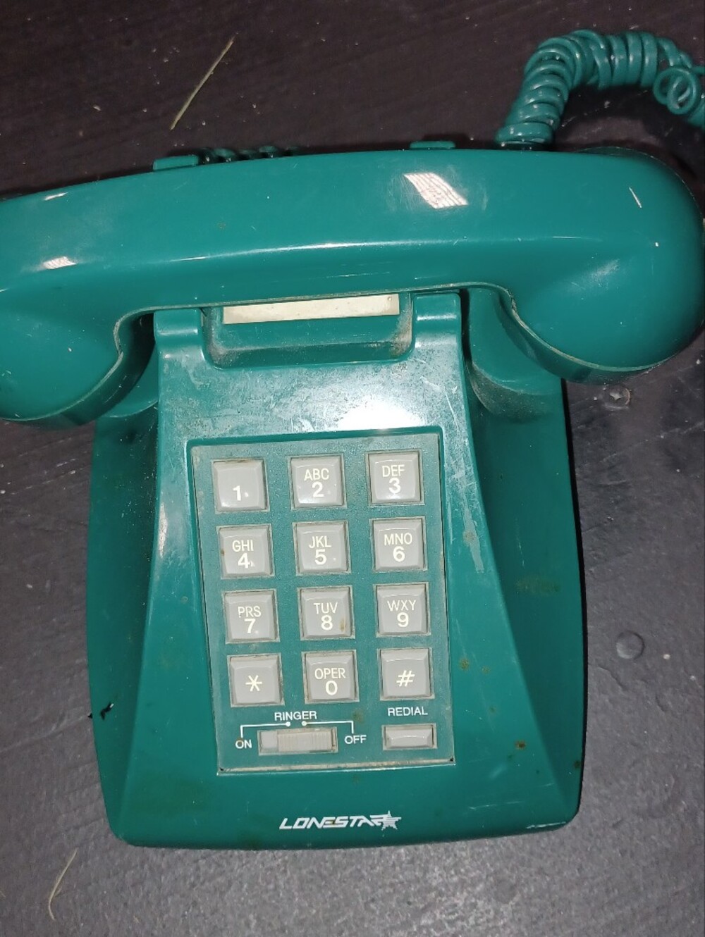 Vintage Lonestar Teal Green Push Button Desk Telephone Model 922